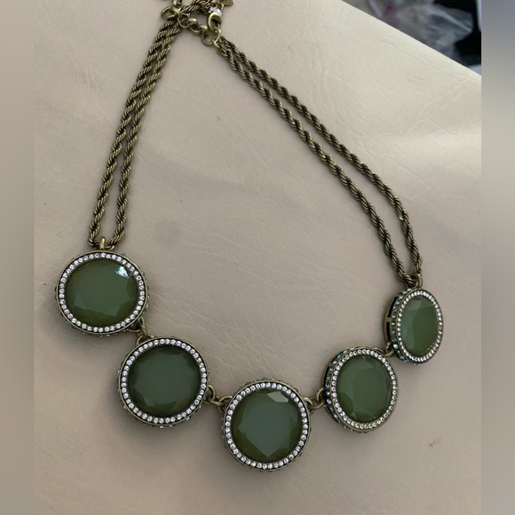 Banana Republic Olive and Gold Circle Necklace - Picture 2 of 6